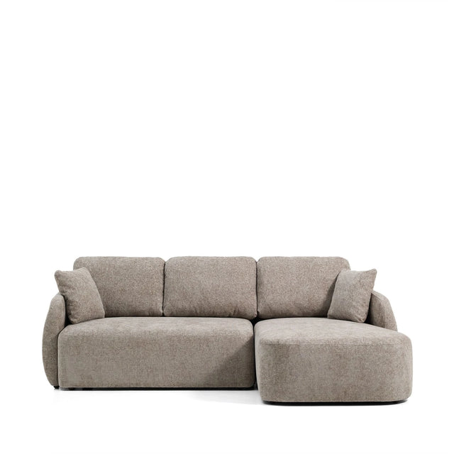 3-Sitzer-Bettsofa Laira in taupefarbener Chenille und Chaiselongue rechts, 246 cm, FSC Mix Credit von Kave Home – Produktbild 1