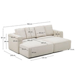 3-Sitzer Bettsofa Marela mit Chaiselongue links in beiger Chenille, 236 cm, FSC Mix Credit von Kave Home – Bild 6