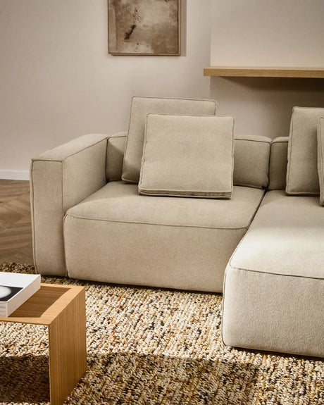 3-Sitzer Bettsofa Marela mit Chaiselongue rechts in beiger Chenille, 236 cm, FSC Mix Credit von Kave Home – Bild 3