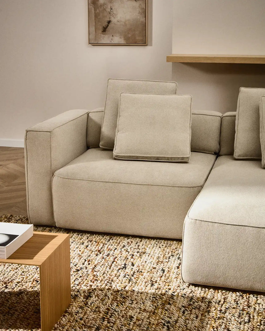 3-Sitzer Bettsofa Marela mit Chaiselongue rechts in beiger Chenille, 236 cm, FSC Mix Credit von Kave Home – Bild 3
