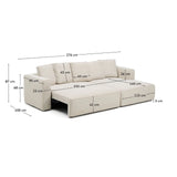 3-Sitzer Bettsofa Marela mit Chaiselongue rechts in beiger Chenille, 276 cm, FSC Mix Credit von Kave Home – Bild 5