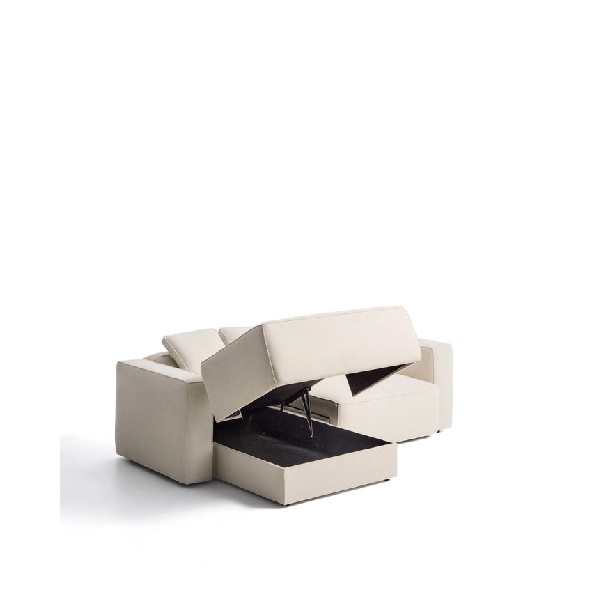 3-Sitzer-Bettsofa Marela mit aufklappbarer Chaiselongue links in Écru, 236 cm, FSC Mix Credit von Kave Home – Bild 4
