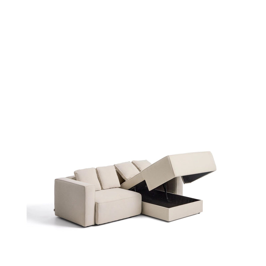 3-Sitzer-Bettsofa Marela mit aufklappbarer Chaiselongue rechts in Ecru, 236 cm, FSC Mix Credit von Kave Home – Bild 4