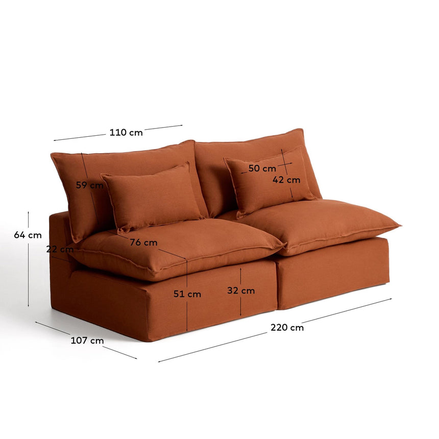 3-Sitzer-Modularsofa Anarela mit abnehmbarem Bezug aus 100 % Leinen, 220 cm, FSC Mix Credit von Kave Home – Bild 3