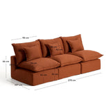3-Sitzer-Modularsofa Anarela mit abnehmbarem Bezug aus 100 % Leinen, 270 cm, FSC Mix Credit von Kave Home – Bild 3