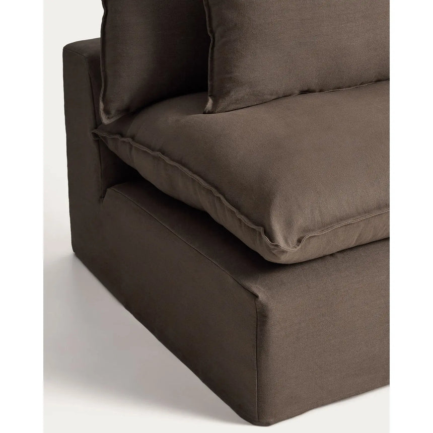 3-Sitzer-Modularsofa Anarela mit abnehmbarem Bezug aus 100 % Leinen in Taupe, 220 cm, FSC Mix Credit von Kave Home – Bild 7
