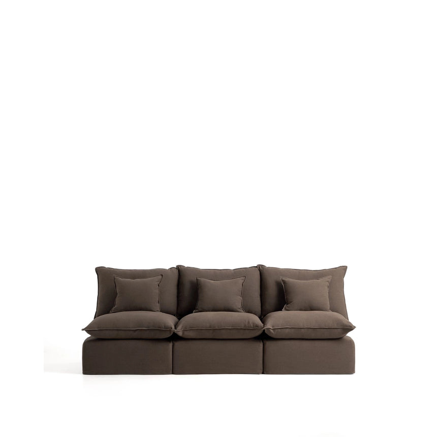 3-Sitzer-Modularsofa Anarela mit abnehmbarem Bezug aus 100 % Leinen in Taupe, 270 cm, FSC Mix Credit von Kave Home – Bild 1