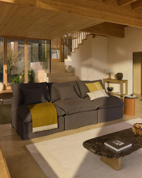 3-Sitzer-Modularsofa Anarela mit abnehmbarem Bezug aus 100 % Leinen in Taupe, 270 cm, FSC Mix Credit von Kave Home – Bild 2