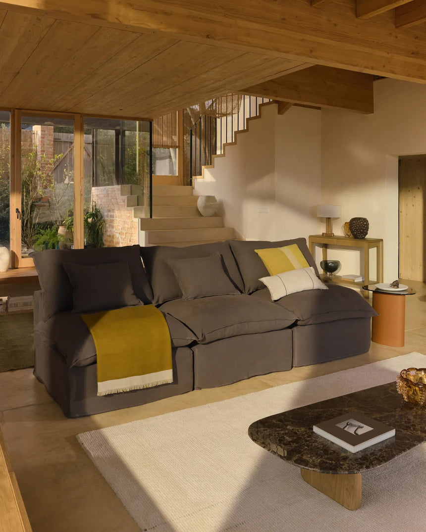 3-Sitzer-Modularsofa Anarela mit abnehmbarem Bezug aus 100 % Leinen in Taupe, 270 cm, FSC Mix Credit von Kave Home – Bild 2