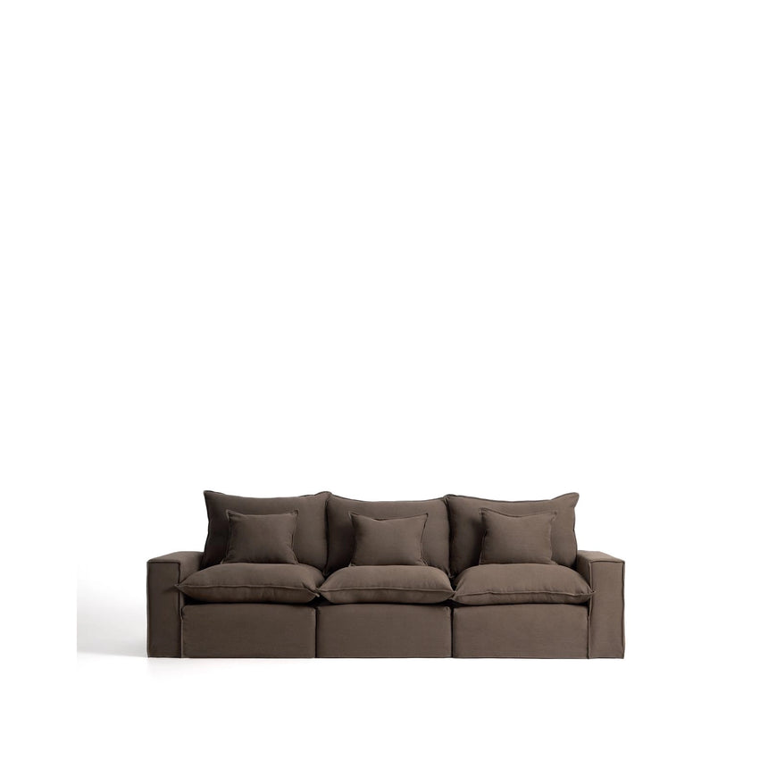 3-Sitzer-Modularsofa Anarela mit abnehmbarem Bezug aus 100 % Leinen in Taupe, 310 cm, FSC Mix Credit von Kave Home – Bild 1