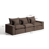 3-Sitzer-Modularsofa Anarela mit abnehmbarem Bezug aus 100 % Leinen in Taupe, 310 cm, FSC Mix Credit von Kave Home – Bild 4