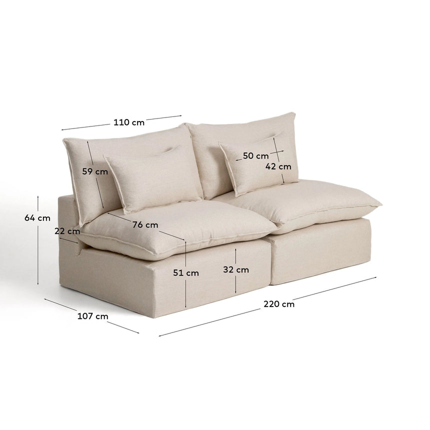 3-Sitzer-Modularsofa Anarela mit abnehmbarem Bezug aus Leinen und Viskose, 220 cm, FSC Mix Credit von Kave Home – Bild 6