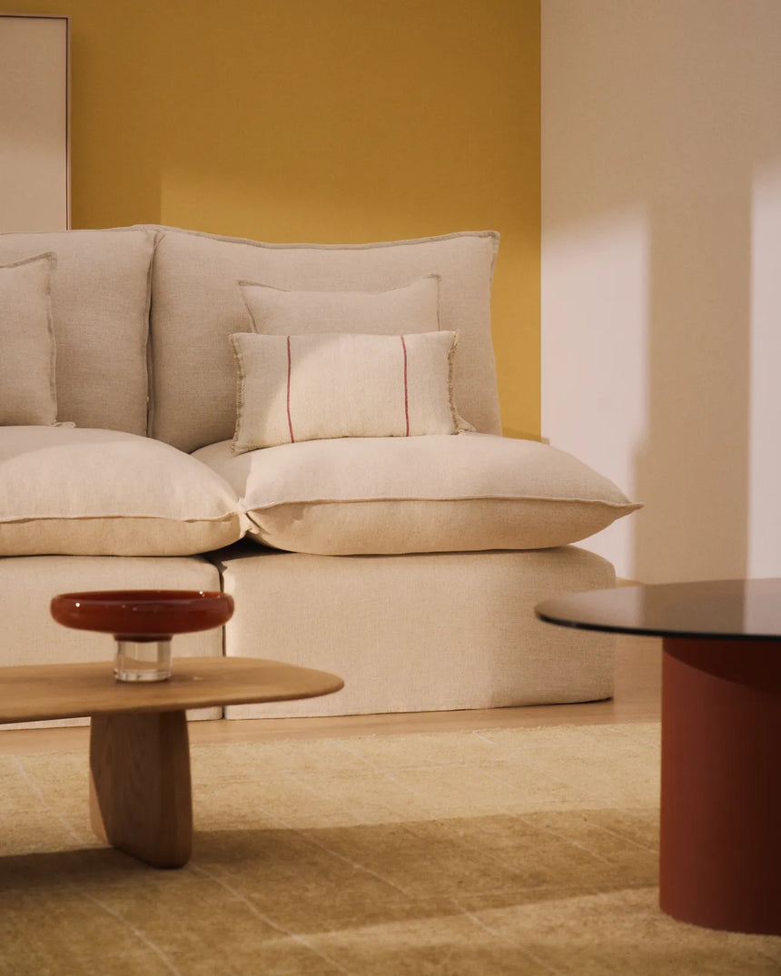 3-Sitzer-Modularsofa Anarela mit abnehmbarem Bezug aus Leinen und Viskose in Beige, 270 cm, FSC Mix Credit von Kave Home – Bild 2