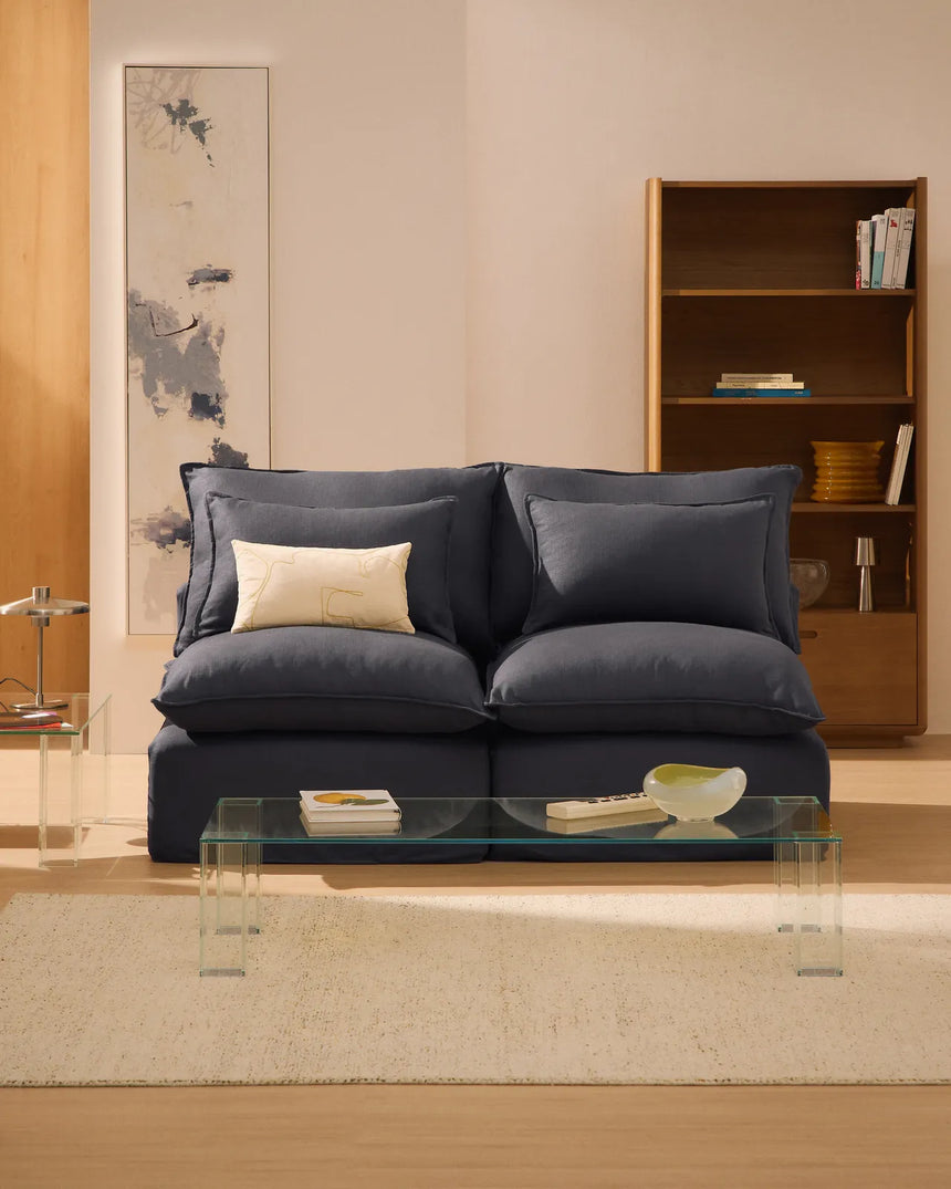 3-Sitzer-Modularsofa Anarela mit abnehmbarem Bezug aus Leinen und Viskose in Dunkelgrau, 220 cm, FSC Mix Credit von Kave Home – Bild 2