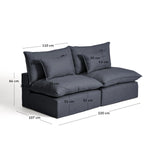 3-Sitzer-Modularsofa Anarela mit abnehmbarem Bezug aus Leinen und Viskose in Dunkelgrau, 220 cm, FSC Mix Credit von Kave Home – Bild 4