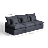3-Sitzer-Modularsofa Anarela mit abnehmbarem Bezug aus Leinen und Viskose in Dunkelgrau, 270 cm, FSC Mix Credit von Kave Home – Bild 5