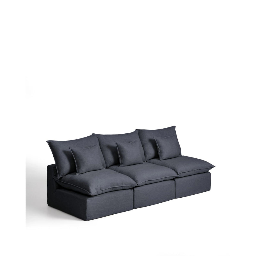 3-Sitzer-Modularsofa Anarela mit abnehmbarem Bezug aus Leinen und Viskose in Dunkelgrau, 270 cm, FSC Mix Credit von Kave Home – Bild 6