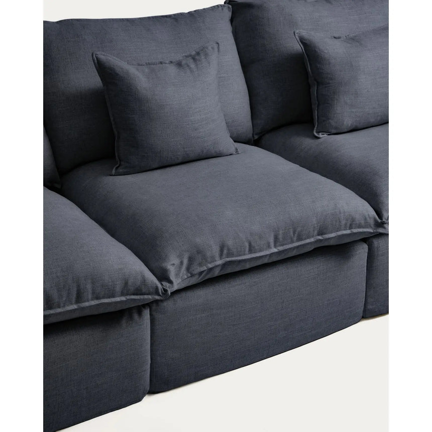 3-Sitzer-Modularsofa Anarela mit abnehmbarem Bezug aus Leinen und Viskose in Dunkelgrau, 270 cm, FSC Mix Credit von Kave Home – Bild 8