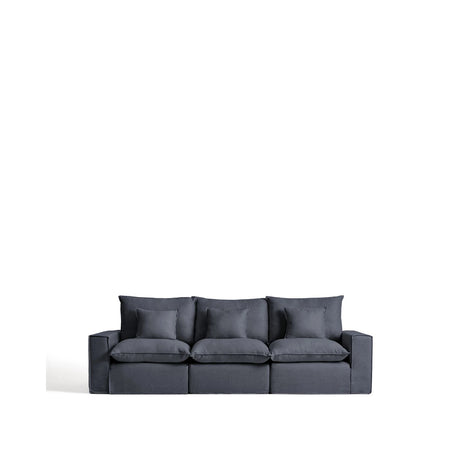 3-Sitzer-Modularsofa Anarela mit abnehmbarem Bezug aus Leinen und Viskose in Dunkelgrau, 310 cm, FSC Mix Credit von Kave Home – Bild 1