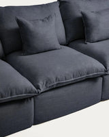 3-Sitzer-Modularsofa Anarela mit abnehmbarem Bezug aus Leinen und Viskose in Dunkelgrau, 310 cm, FSC Mix Credit von Kave Home – Bild 5
