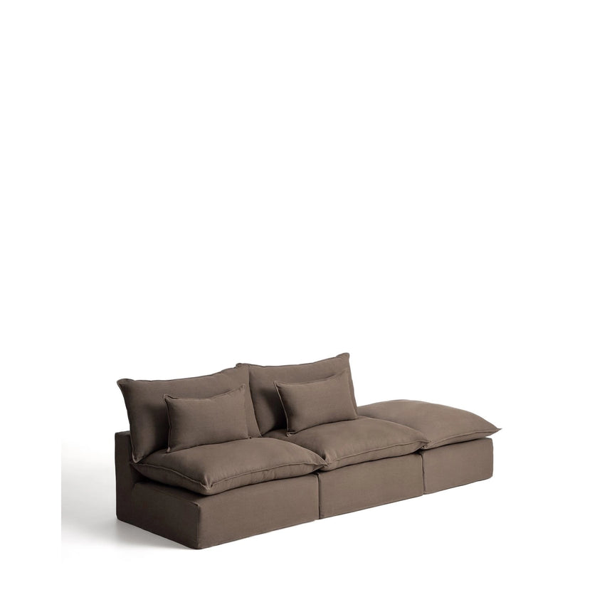 3-Sitzer-Modularsofa Anarela mit abnehmbarem Bezug und Randmodul aus 100 % Leinen in Taupe, 310 cm, FSC Mix Credit von Kave Home – Bild 6