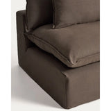 3-Sitzer-Modularsofa Anarela mit abnehmbarem Bezug und Randmodul aus 100 % Leinen in Taupe, 310 cm, FSC Mix Credit von Kave Home – Bild 7