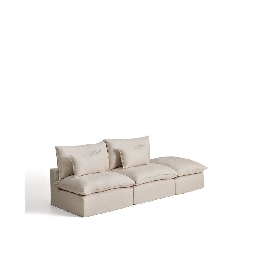 3-Sitzer-Modularsofa Anarela mit abnehmbarem Bezug und Randmodul aus Leinen und Viskose, 310 cm, FSC Mix Credit von Kave Home – Bild 4