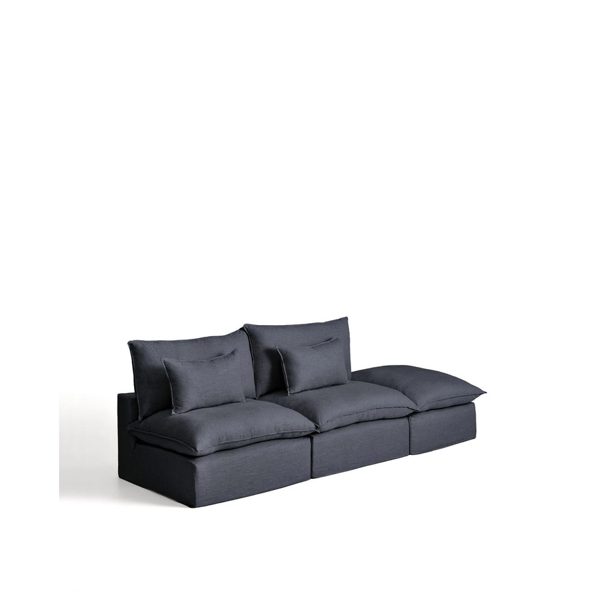 3-Sitzer-Modularsofa Anarela mit abnehmbarem Bezug und Randmodul aus Leinen und Viskose in Dunkelgrau, 310 cm, FSC Mix Credit von Kave Home – Bild 3