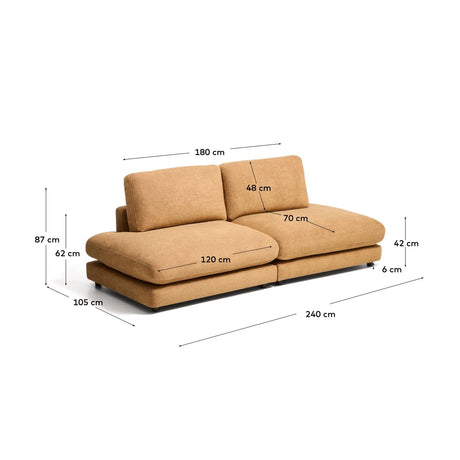 3-Sitzer-Modularsofa Gala aus senfgelbem Microbouclé, FSC Mix Credit, 240 cm von Kave Home – Bild 2