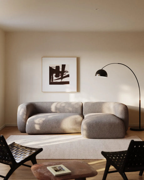 3-Sitzer-Modularsofa Martina mit Chenille und Chaiselongue rechts in Steinton 287 cm von Kave Home – Bild 2