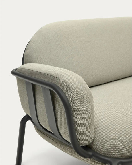 3-Sitzer-Outdoor-Sofa Joncols mit Bezug in Beige aus Aluminium mit grau lackiertem Finish 225 cm von Kave Home – Produktbild 12