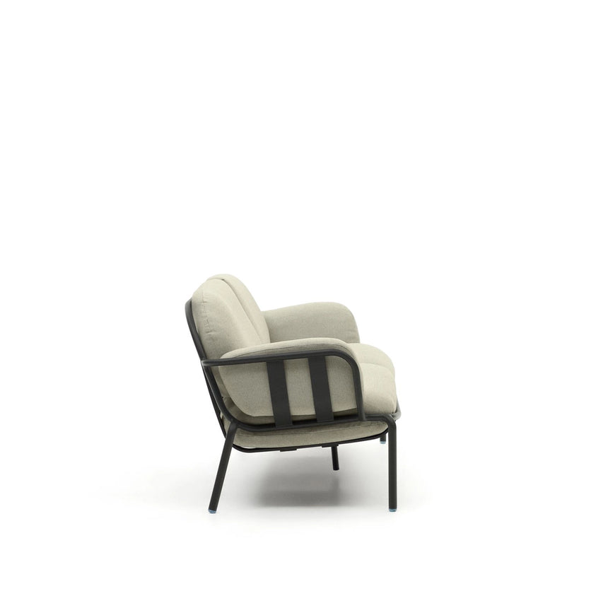 3-Sitzer-Outdoor-Sofa Joncols mit Bezug in Beige aus Aluminium mit grau lackiertem Finish 225 cm von Kave Home – Produktbild 6