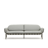 3-Sitzer-Outdoor-Sofa Joncols mit Bezug in Grau aus Aluminium mit grün lackiertem Finish 225 cm von Kave Home – Bild 1