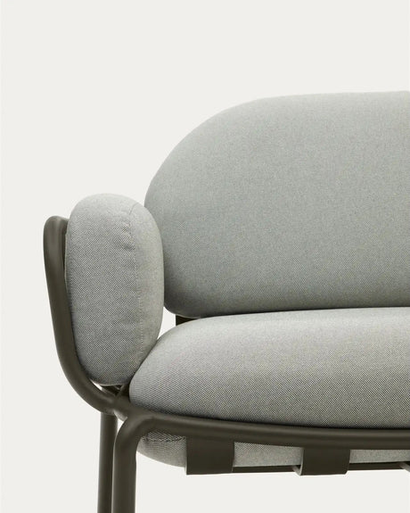 3-Sitzer-Outdoor-Sofa Joncols mit Bezug in Grau aus Aluminium mit grün lackiertem Finish 225 cm von Kave Home – Bild 10