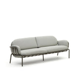 3-Sitzer-Outdoor-Sofa Joncols mit Bezug in Grau aus Aluminium mit grün lackiertem Finish 225 cm von Kave Home – Bild 4