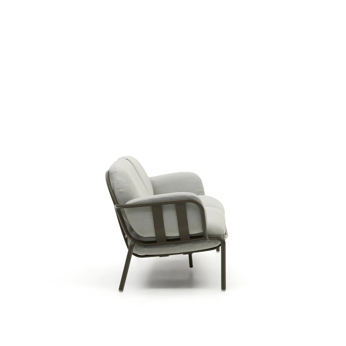 3-Sitzer-Outdoor-Sofa Joncols mit Bezug in Grau aus Aluminium mit grün lackiertem Finish 225 cm von Kave Home – Bild 6