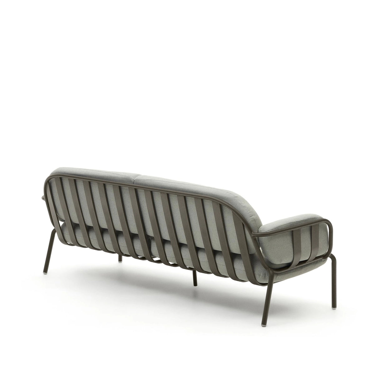 3-Sitzer-Outdoor-Sofa Joncols mit Bezug in Grau aus Aluminium mit grün lackiertem Finish 225 cm von Kave Home – Bild 8