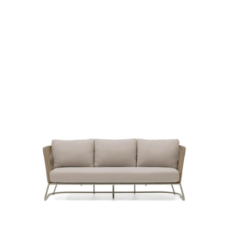 3-Sitzer-Outdoor-Sofa Saconca aus Seil und beige verzinktem Stahl 189 cm von Kave Home – Bild 1