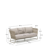 3-Sitzer-Outdoor-Sofa Saconca aus Seil und beige verzinktem Stahl 189 cm von Kave Home – Bild 2