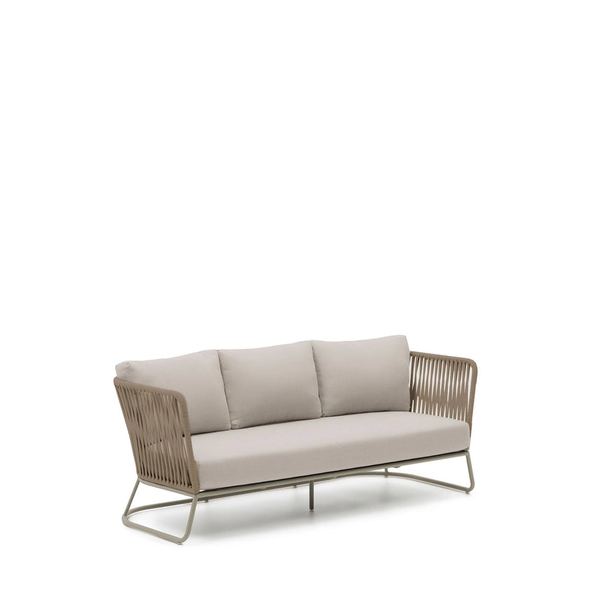 3-Sitzer-Outdoor-Sofa Saconca aus Seil und beige verzinktem Stahl 189 cm von Kave Home – Bild 3