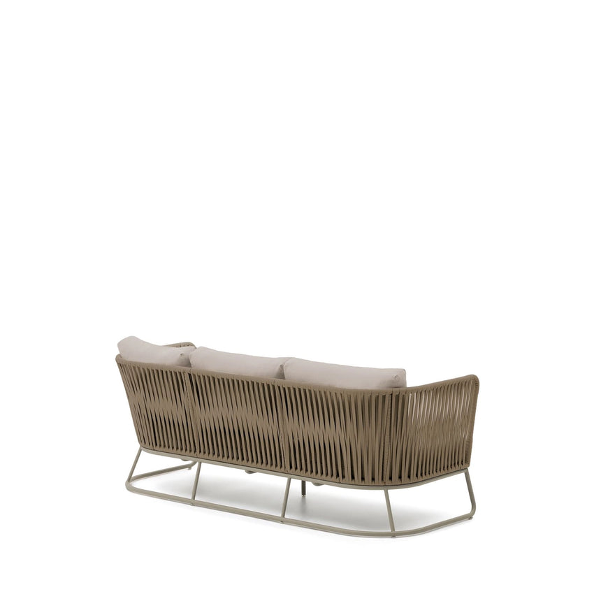 3-Sitzer-Outdoor-Sofa Saconca aus Seil und beige verzinktem Stahl 189 cm von Kave Home – Bild 4
