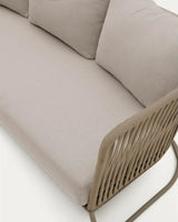 3-Sitzer-Outdoor-Sofa Saconca aus Seil und beige verzinktem Stahl 189 cm von Kave Home – Bild 6