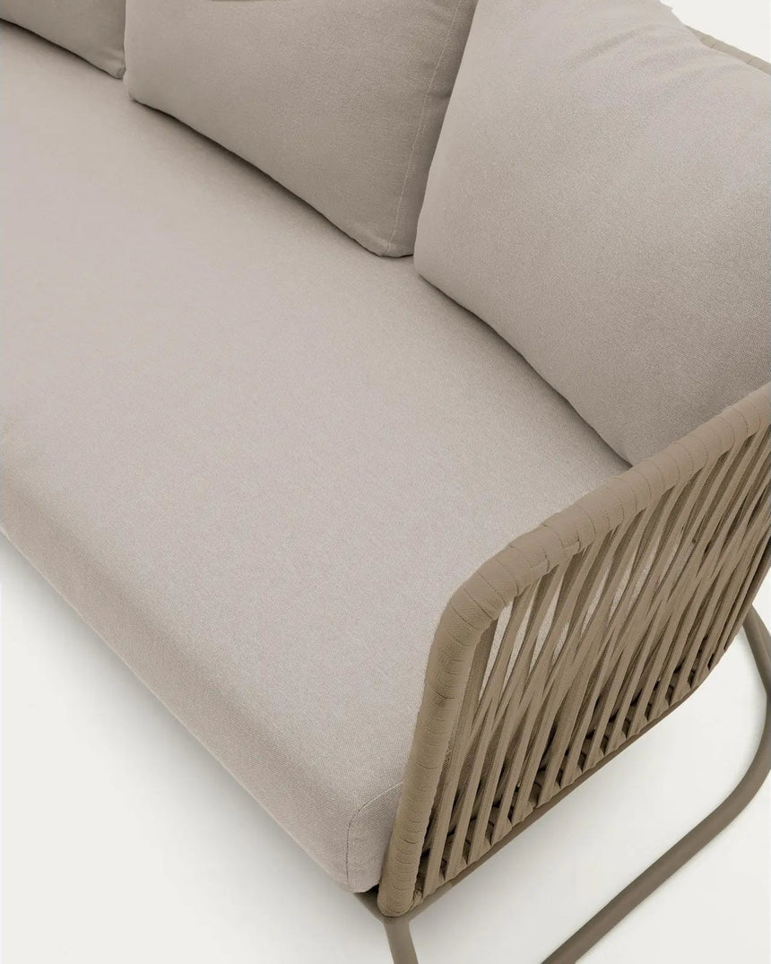 3-Sitzer-Outdoor-Sofa Saconca aus Seil und beige verzinktem Stahl 189 cm von Kave Home – Bild 6