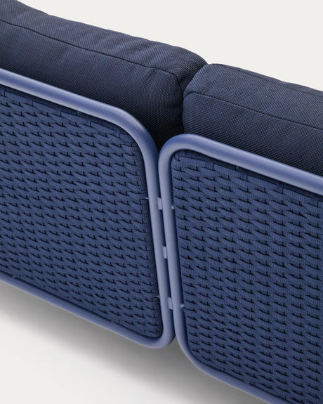 3-Sitzer Outdoor-Sofa Sedalis aus Aluminium und blauem Seil 210 cm von Kave Home – Produktbild 4