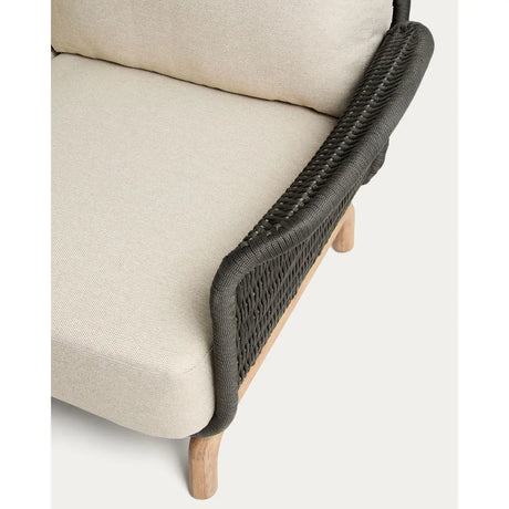 3-Sitzer-Sofa Alipa aus massivem Akazienholz und dunkelgrauem Seil, 235 cm von Kave Home – Bild 8