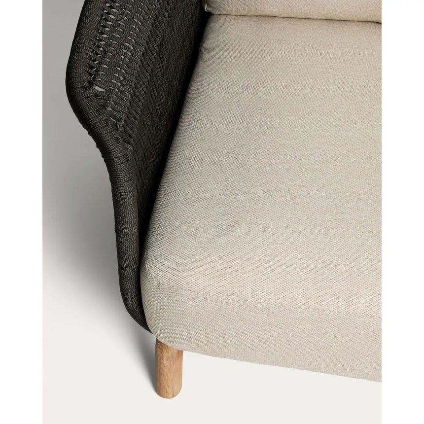 3-Sitzer-Sofa Alipa aus massivem Akazienholz und dunkelgrauem Seil, 235 cm von Kave Home – Bild 9