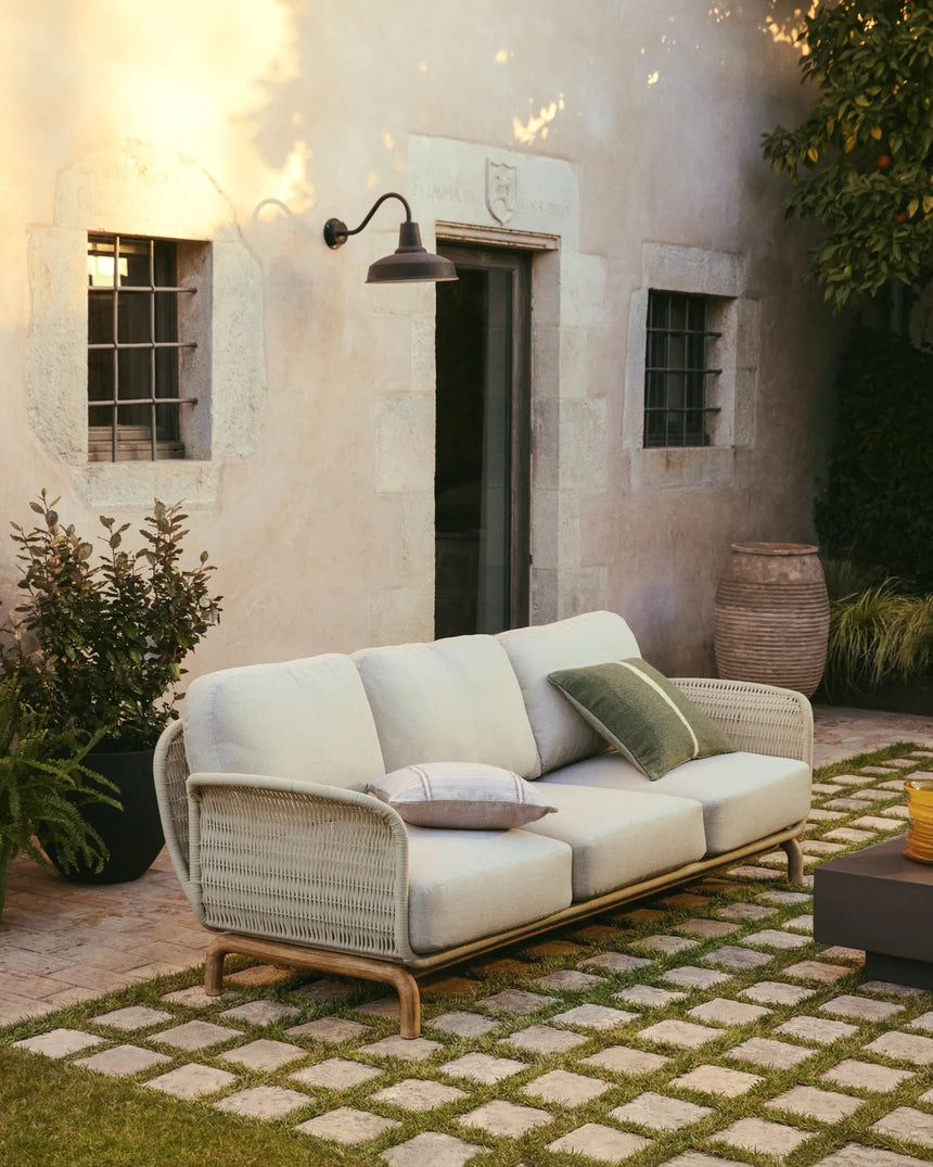 3-Sitzer-Sofa Alipa aus massivem Akazienholz und ecrufarbenem Seil, 235 cm von Kave Home – Bild 2