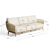 3-Sitzer-Sofa Alipa aus massivem Akazienholz und ecrufarbenem Seil, 235 cm von Kave Home – Bild 5
