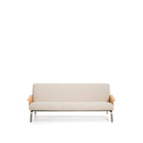 3-Sitzer-Sofa Amsen aus Eichensperrholz mit beiger Chenille und Beinen aus em gebürsteten Edelstahl 205 cm von Kave Home – Bild 1