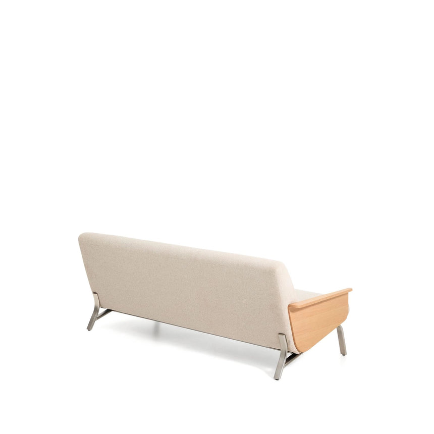 3-Sitzer-Sofa Amsen aus Eichensperrholz mit beiger Chenille und Beinen aus em gebürsteten Edelstahl 205 cm von Kave Home – Bild 8